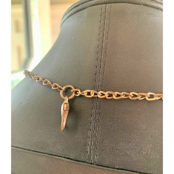 Vintage Red Glass Bead and Brass Tassel Necklace, Unmarked - Picture 3 of 3